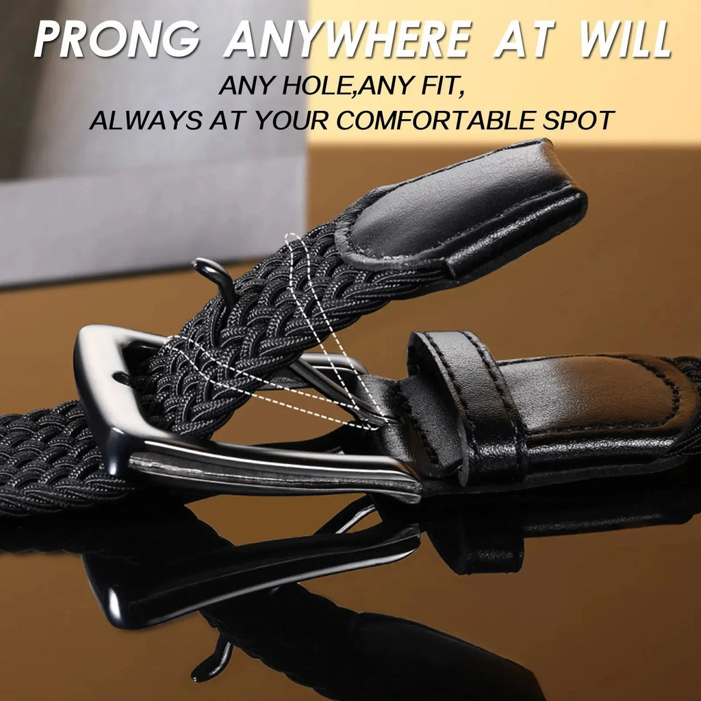 Ceinture Tissu Tressé Beige Crème Unisexe