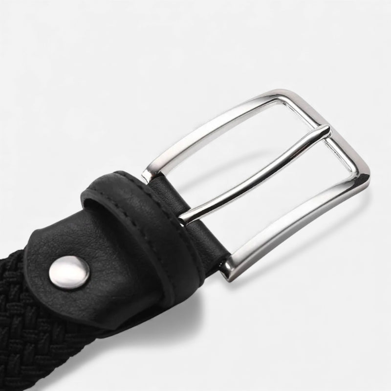 Ceinture Tressée Noire Unisexe