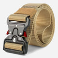 Ceinture En Tissu Tactique Elastique Beige Boucle Militaire Homme et Femme