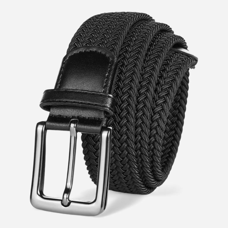 Ceinture Tissu Tressé Noir Unisexe