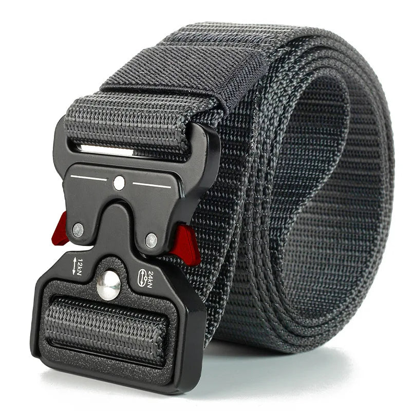 Ceinture Tissu Tactique Elastique Militaire Grise
