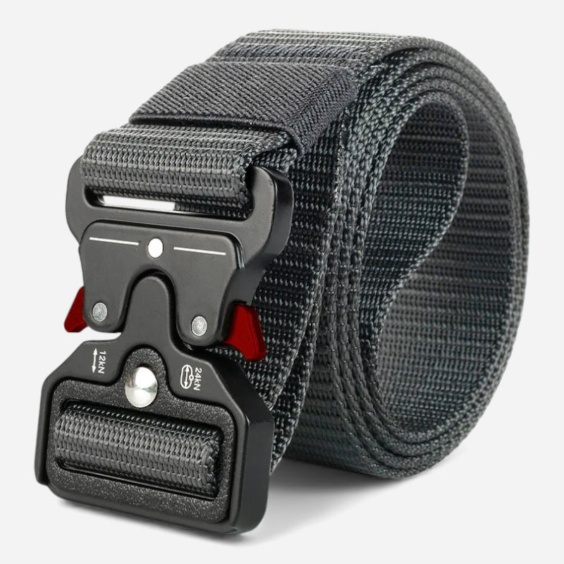 Ceinture Tissu Tactique Elastique Militaire Grise