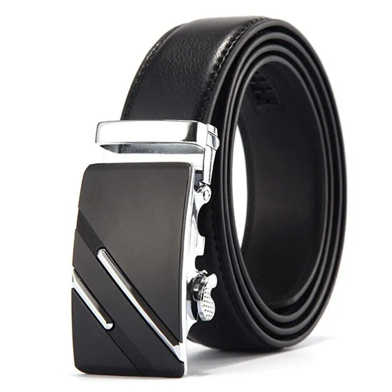Ceinture Automatique Cuir Noir Sans Trou Design Homme