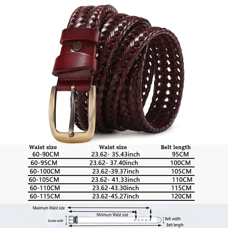 Ceinture Cuir Tressée Marron