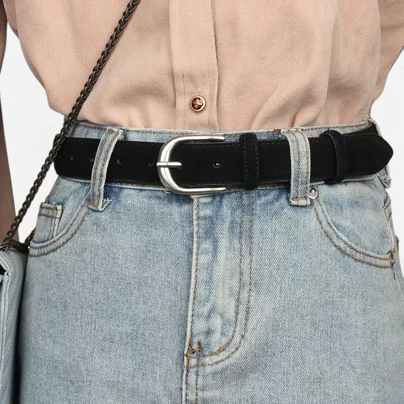 Ceinture Daim Noir Femme