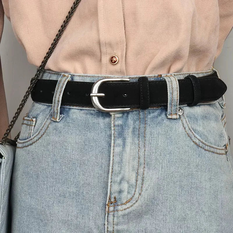 Ceinture Daim Noir Femme