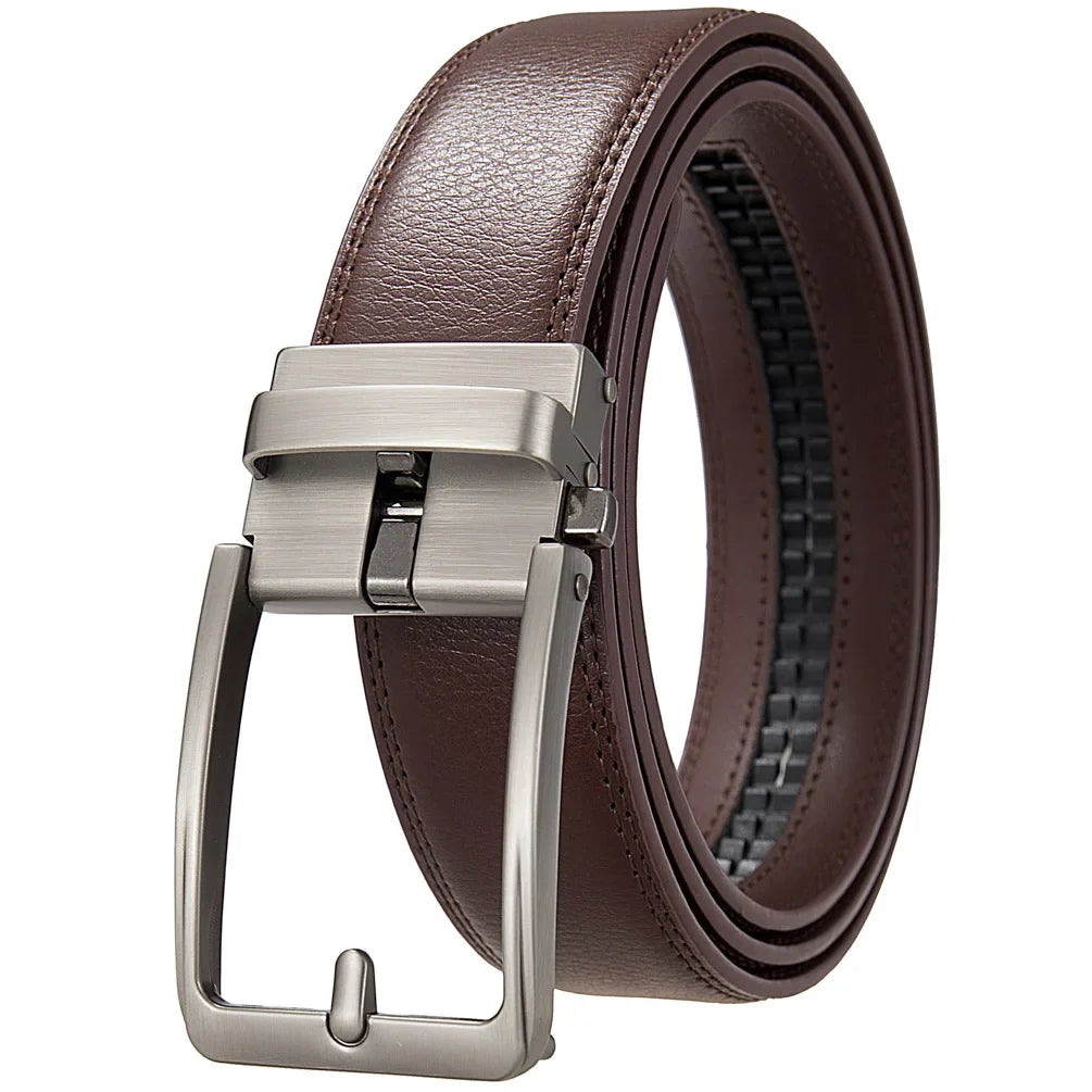 Ceinture En Cuir Marron Automatique Pour Homme