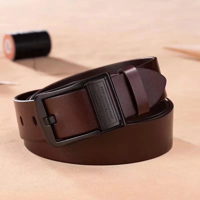 Ceinture Cuir Bordeaux Foncé Unisexe