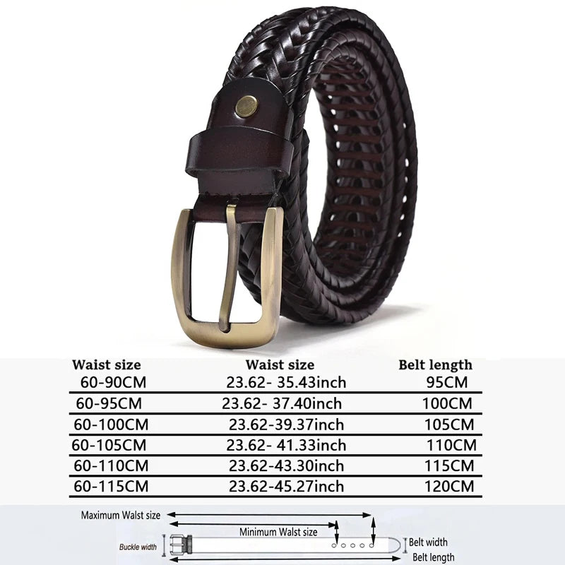 Ceinture Cuir Tressée Marron