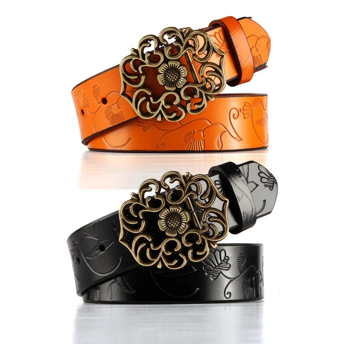 Ceinture Noire Boucle Dorée Femme