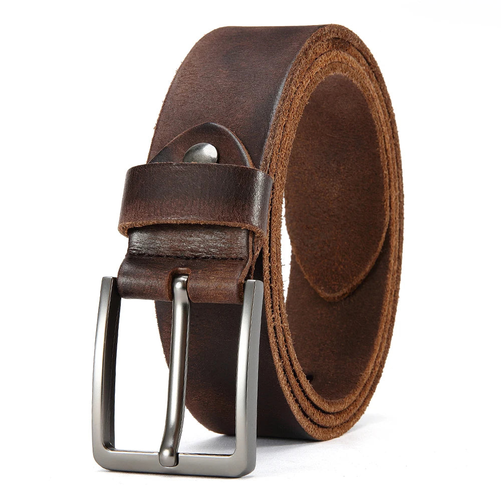 Ceinture Premium En Cuir Véritable Camel De Luxe Homme