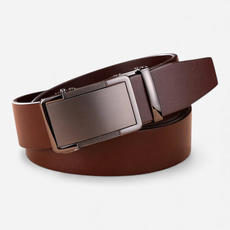Ceinture Cuir Véritable Premium Marron Foncé Homme