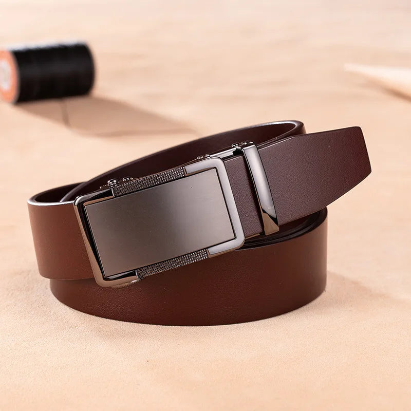 Ceinture Cuir Véritable Premium Marron Foncé Homme