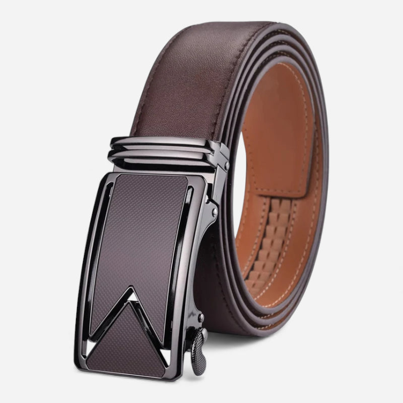 Ceinture Cuir Marron Très Foncé Automatique Homme