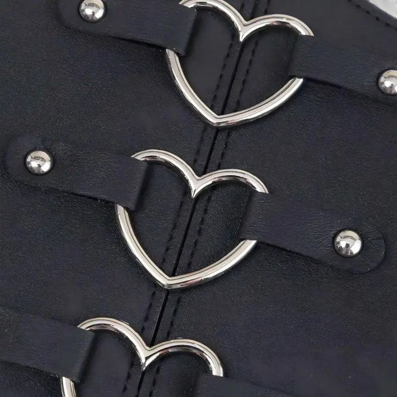 Ceinture Corset Cuir Noir