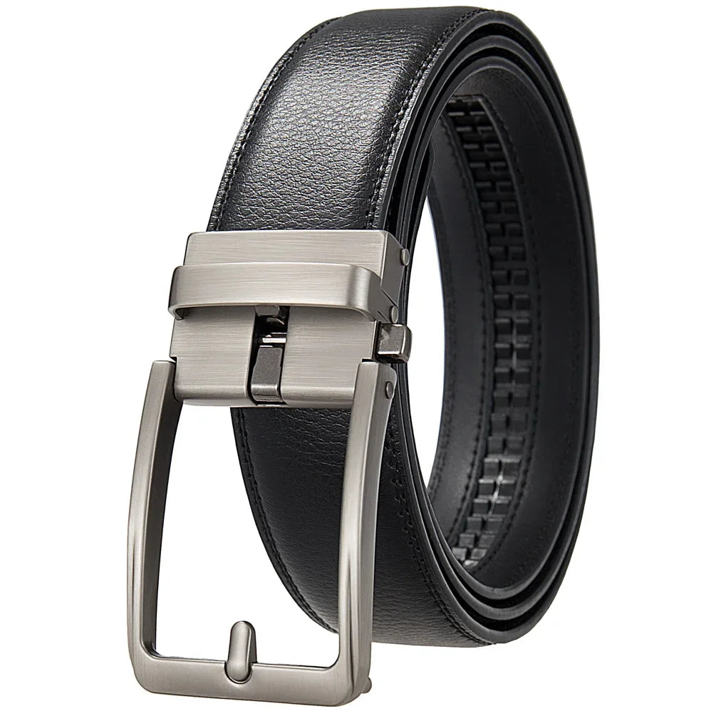 Ceinture En Cuir Noir Automatique Pour Homme