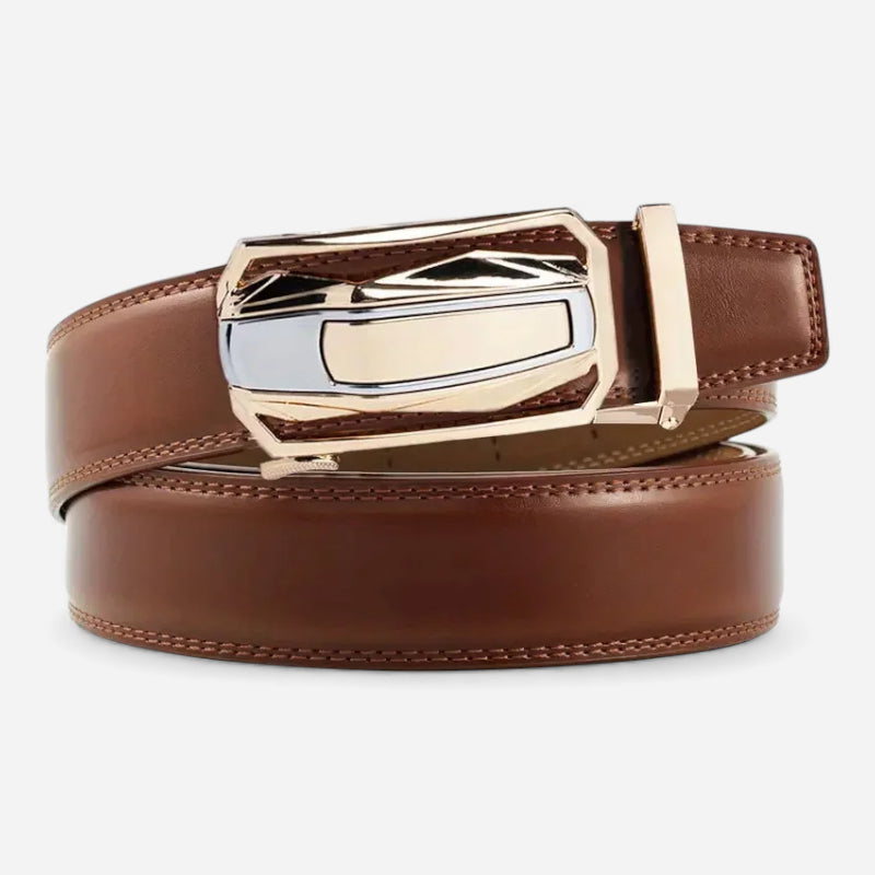 Ceinture Marron Boucle Dorée - Automatique