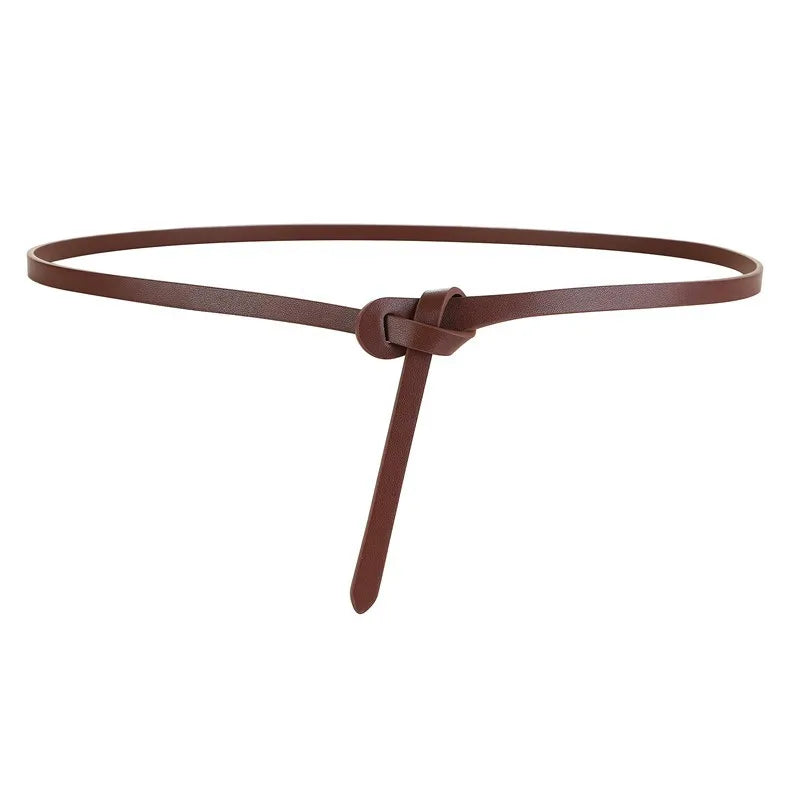 Ceinture Cuir Véritable Bordeaux à Nouer Robe Femme
