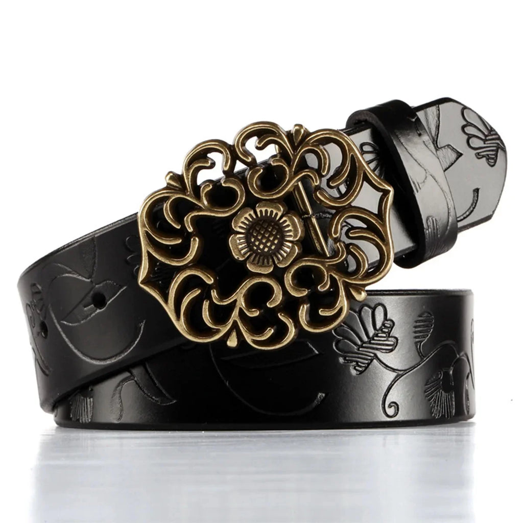 Ceinture Noire Boucle Dorée Femme