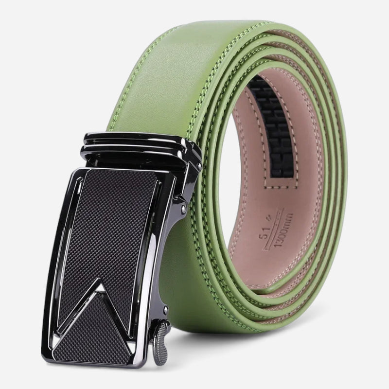 Ceinture Automatique Cuir Verte Homme
