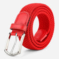 Ceinture Tissu Tressé Rouge Unisexe