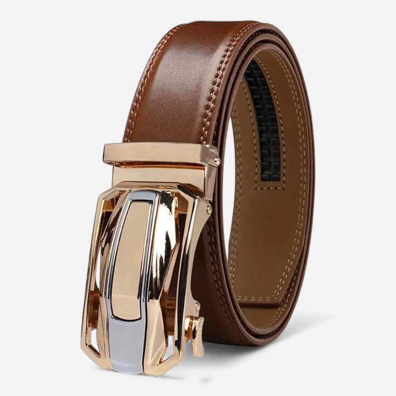 Ceinture Marron Boucle Dorée