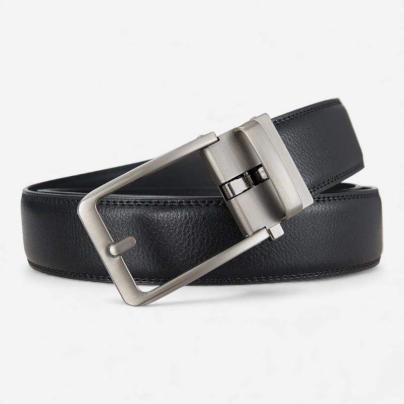 Ceinture En Cuir Noir Automatique Pour Homme