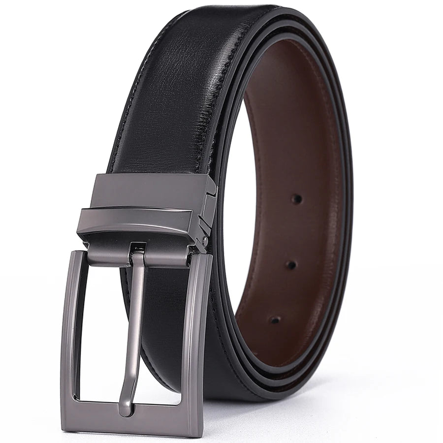 Ceinture Cuir Noir Boucle Grise Pour Homme