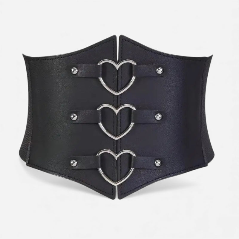 Ceinture Corset Cuir Noir