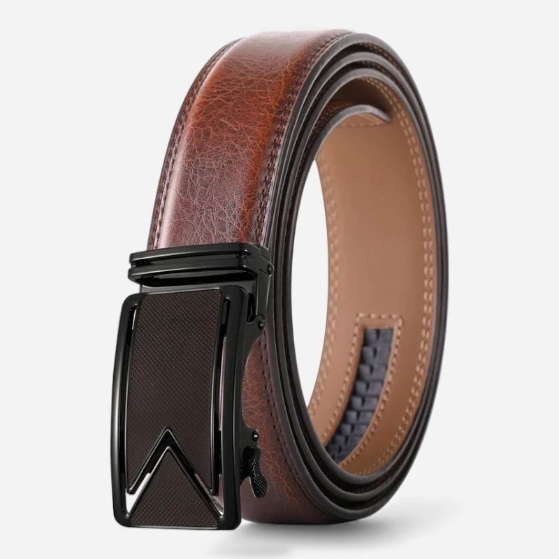 Ceinture Automatique Cuir Marron Vintage