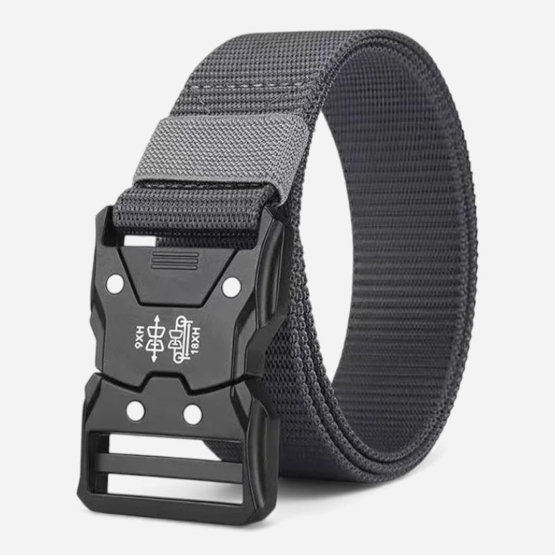 Ceinture En Tissu Tactique Elastique Militaire Boucle Grise