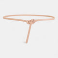 Ceinture Cuir Véritable Beige Fine à Nouer Robe Femme