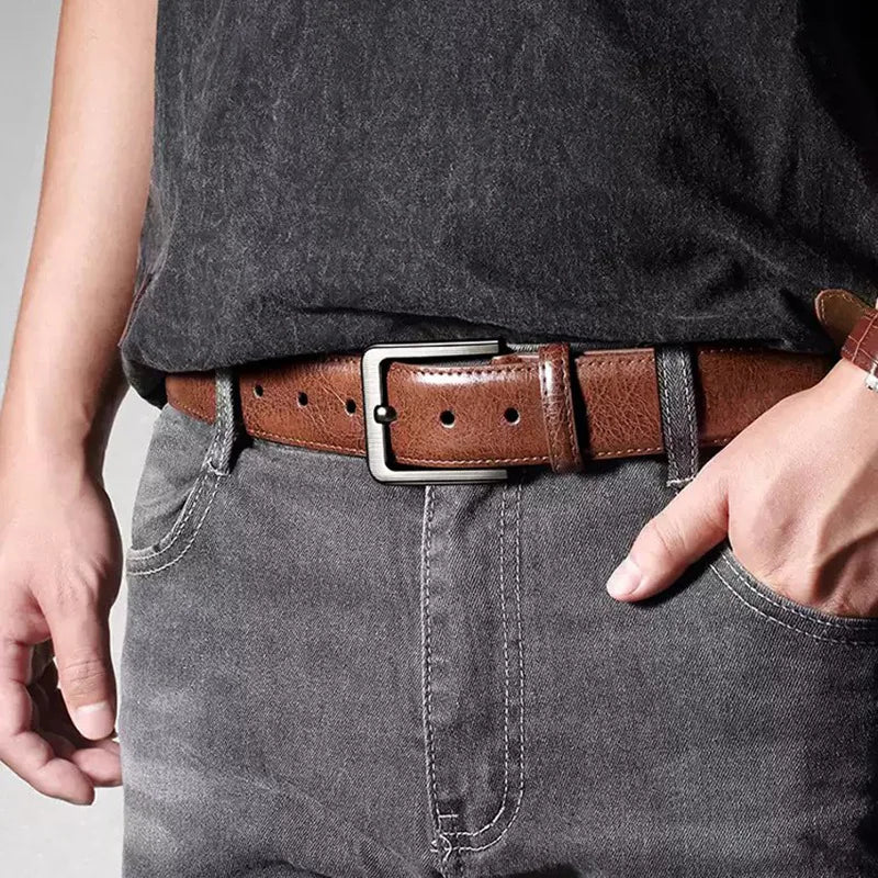 Ceinture Cuir Vernis Noir Homme