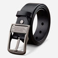 Ceinture Cuir Noir Boucle Argentée Unisexe