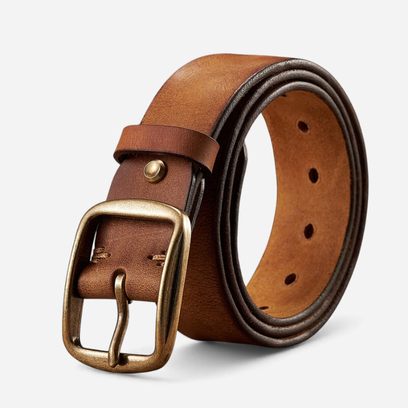 Ceinture Camel Boucle Dorée Premium Pour Homme & Femme
