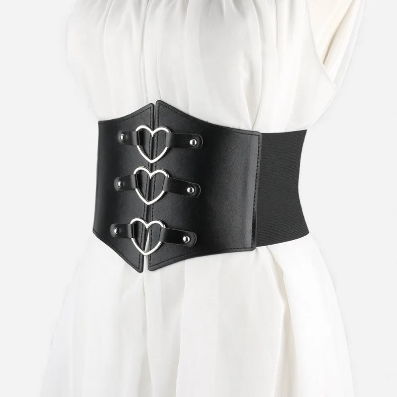 Ceinture Corset Cuir Noir