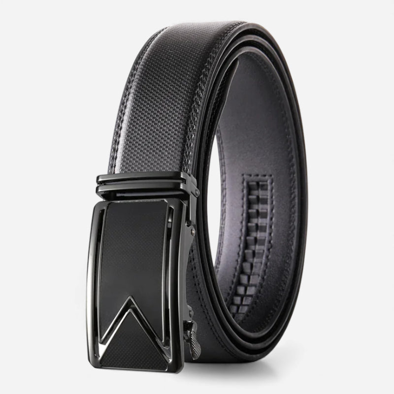 Ceinture Automatique En Cuir Tressée Premium Noir Homme
