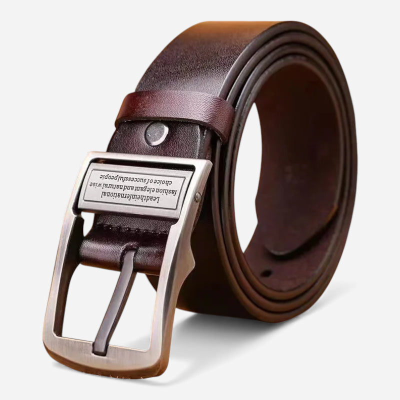 Ceinture Cuir Bordeaux Foncé Unisexe