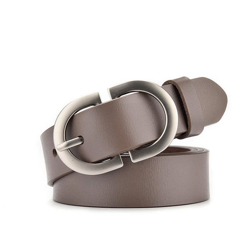 Ceinture Cuir Gris Femme
