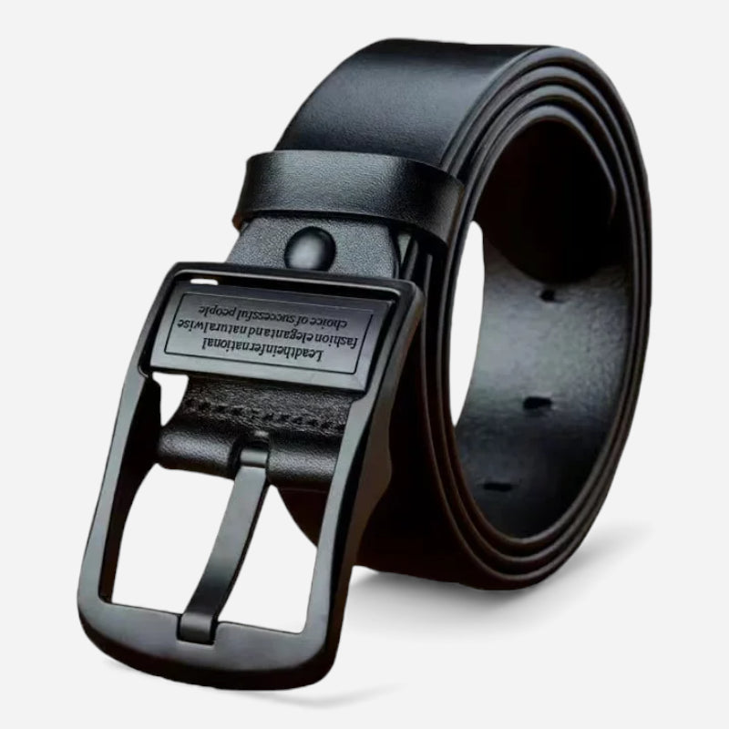 Ceinture Cuir Noir Boucle Noir Unisexe