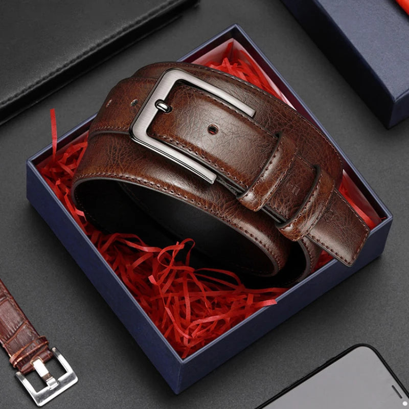 Ceinture Cuir Vernis Marron Homme