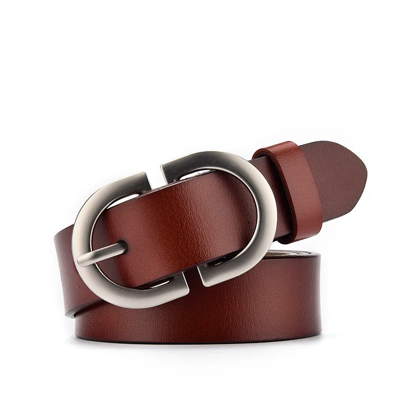 Ceinture Cuir Marron Foncé Femme