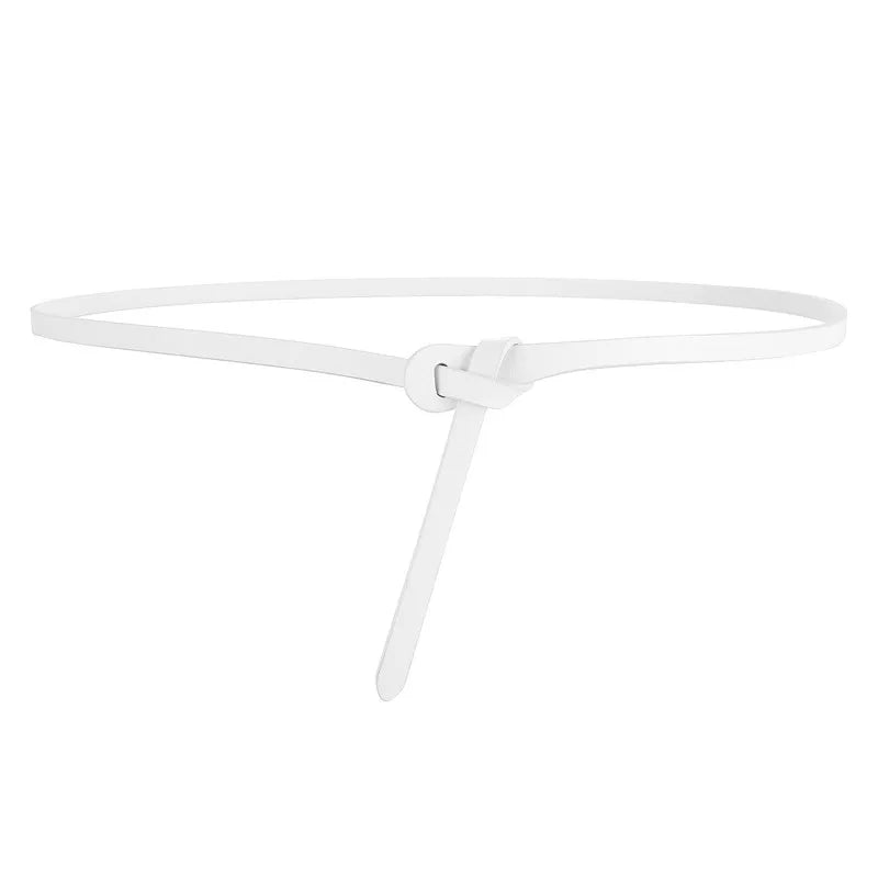 Ceinture Cuir Véritable Gris Fine à Nouer Robe Femme