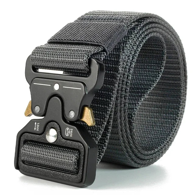 Ceinture Tissu Tactique Elastique Pour Militaire Grise