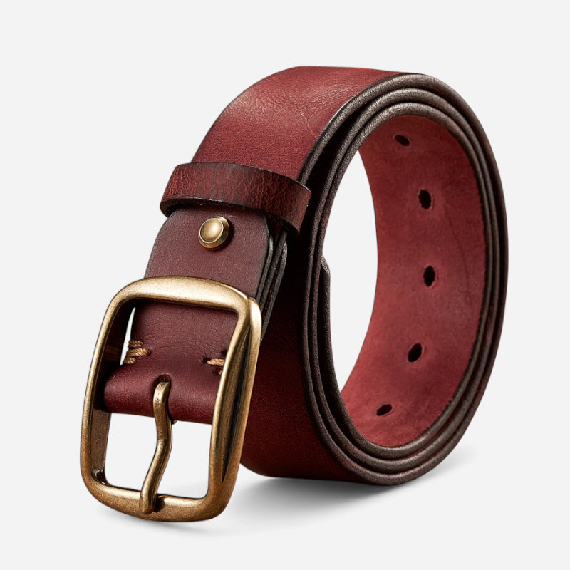 Ceinture Cuir Bordeaux