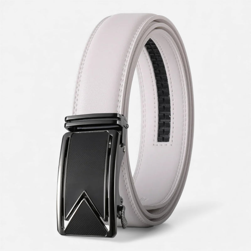 Ceinture Automatique Cuir Blanc Homme
