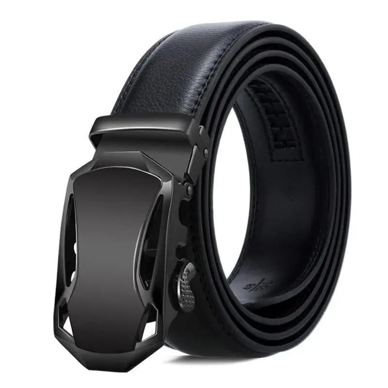 Ceinture Automatique Cuir Noir Sans Trou Design Homme