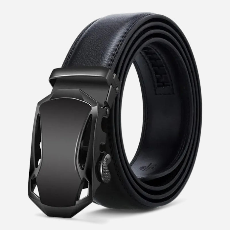 Ceinture Automatique Cuir Noir Sans Trou Design Homme