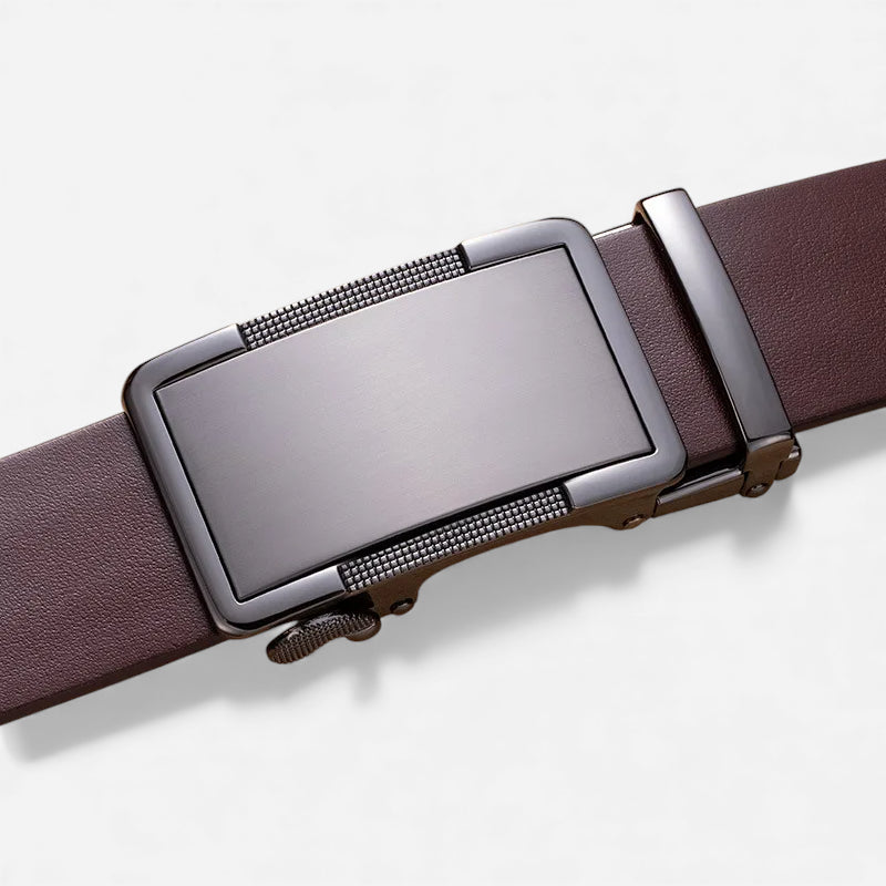 Ceinture Cuir Véritable Premium Bordeaux Foncé Homme