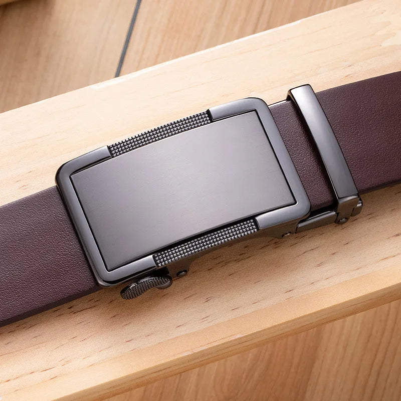 Ceinture Cuir Véritable Premium Marron Foncé Homme